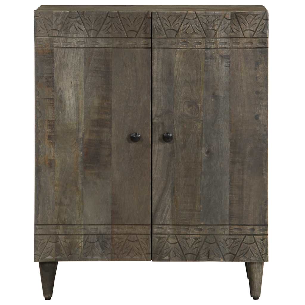 vidaXL Sideboard Light Grey 60x33,5x75 cm Solid Wood Mango 2