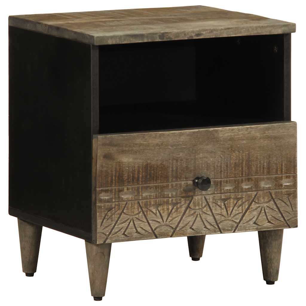 vidaXL Bedside Cabinet Light Grey 40x33x46 cm Solid Wood Mango 1