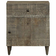 vidaXL Bedside Cabinet Light Grey 50x33x60 cm Solid Wood Mango 2