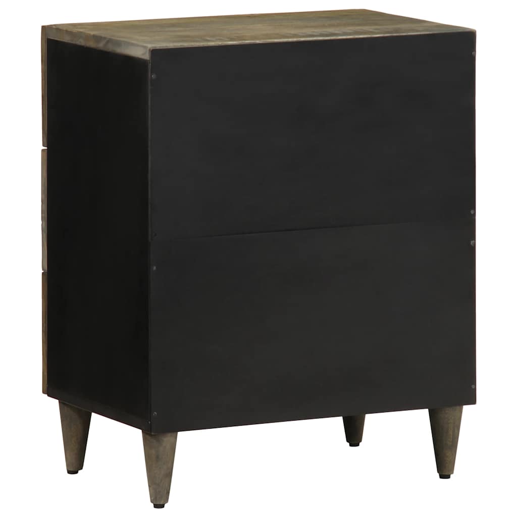 vidaXL Bedside Cabinet Light Grey 50x33x60 cm Solid Wood Mango 4