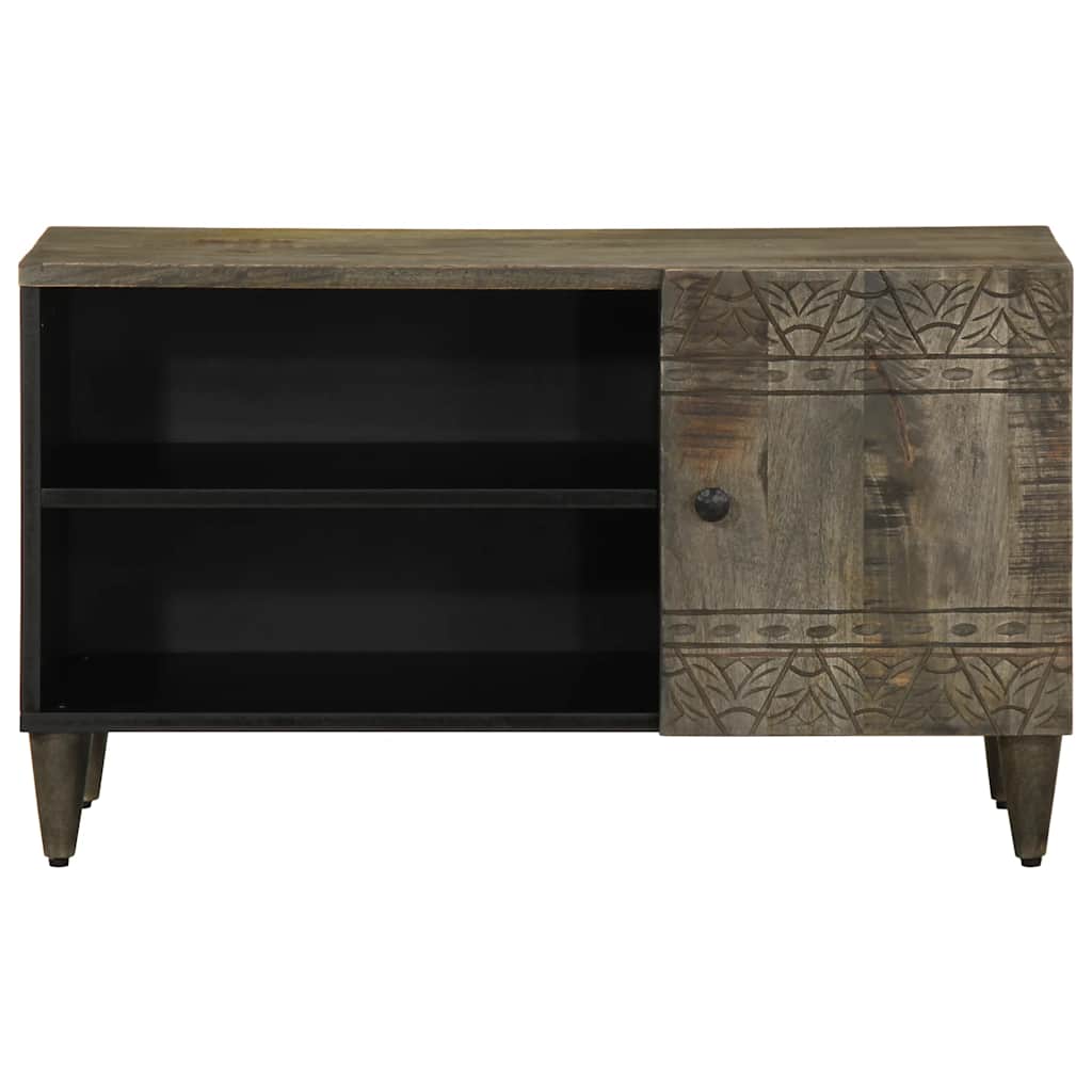vidaXL TV Cabinet Light Grey 80x31,5x46 cm Solid Wood Mango 2