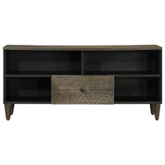 vidaXL TV Cabinet Black 100x33x46 cm Solid Wood Mango 3