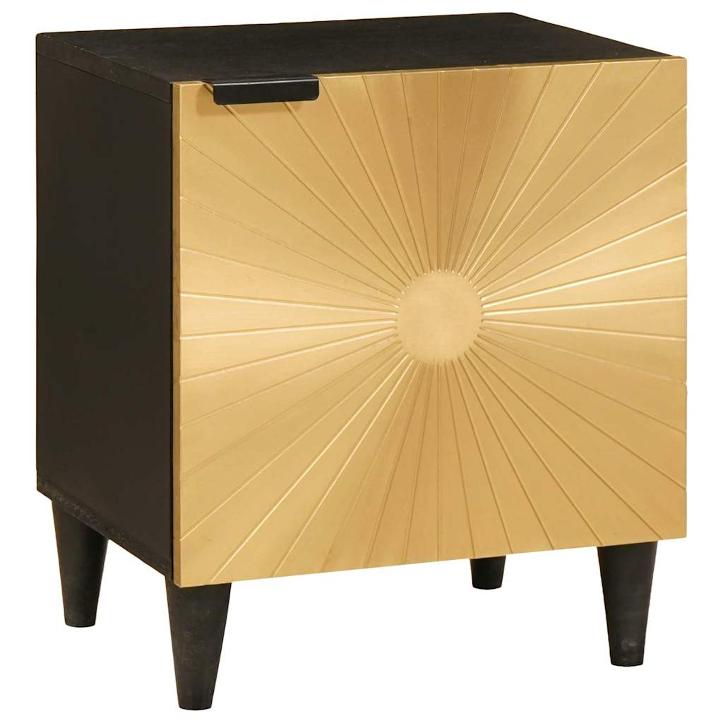 vidaXL Bedside Cabinet 2 pcs Black and Gold 40 x 33 x 46 cm 2