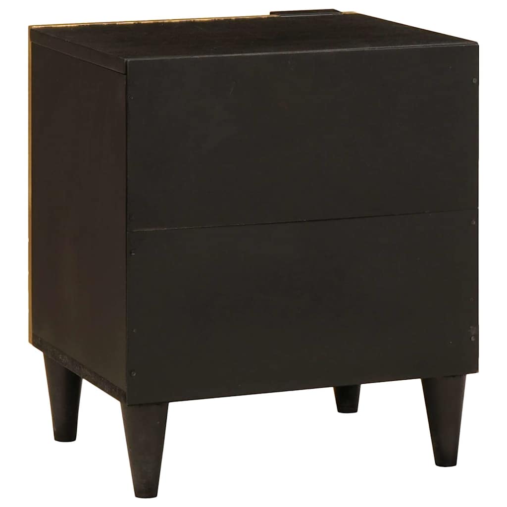 vidaXL Bedside Cabinet 2 pcs Black and Gold 40 x 33 x 46 cm 6