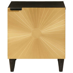 vidaXL Bedside Cabinet 2 pcs Black and Gold 40 x 33 x 46 cm 4