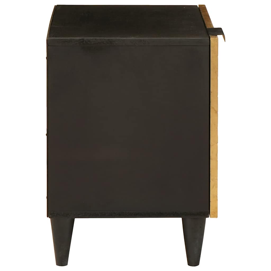 vidaXL Bedside Cabinet 2 pcs Black and Gold 40 x 33 x 46 cm 5