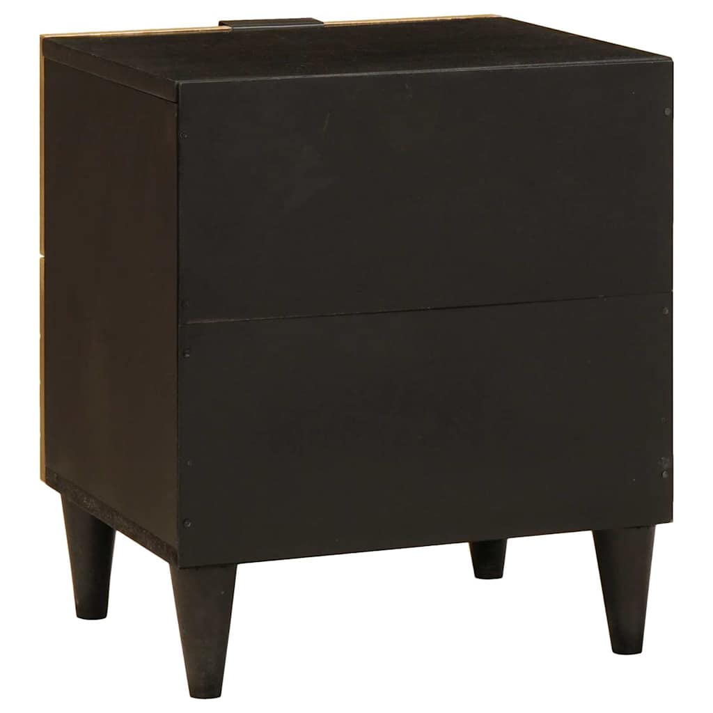 vidaXL Bedside Cabinet 2 pcs Black and Gold 40 x 33 x 46 cm 6