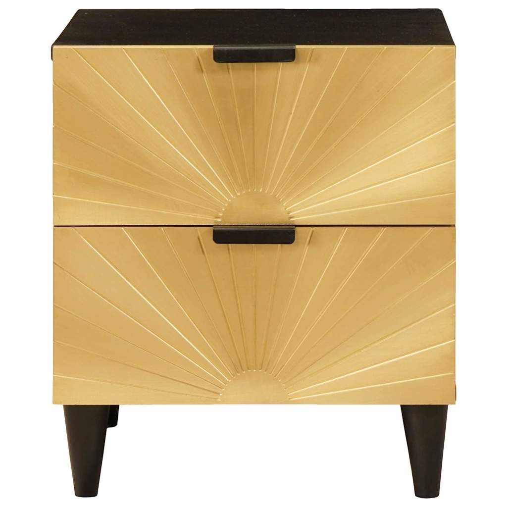 vidaXL Bedside Cabinet 2 pcs Black and Gold 40 x 33 x 46 cm 4