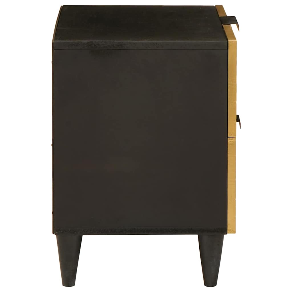 vidaXL Bedside Cabinet 2 pcs Black and Gold 40 x 33 x 46 cm 5