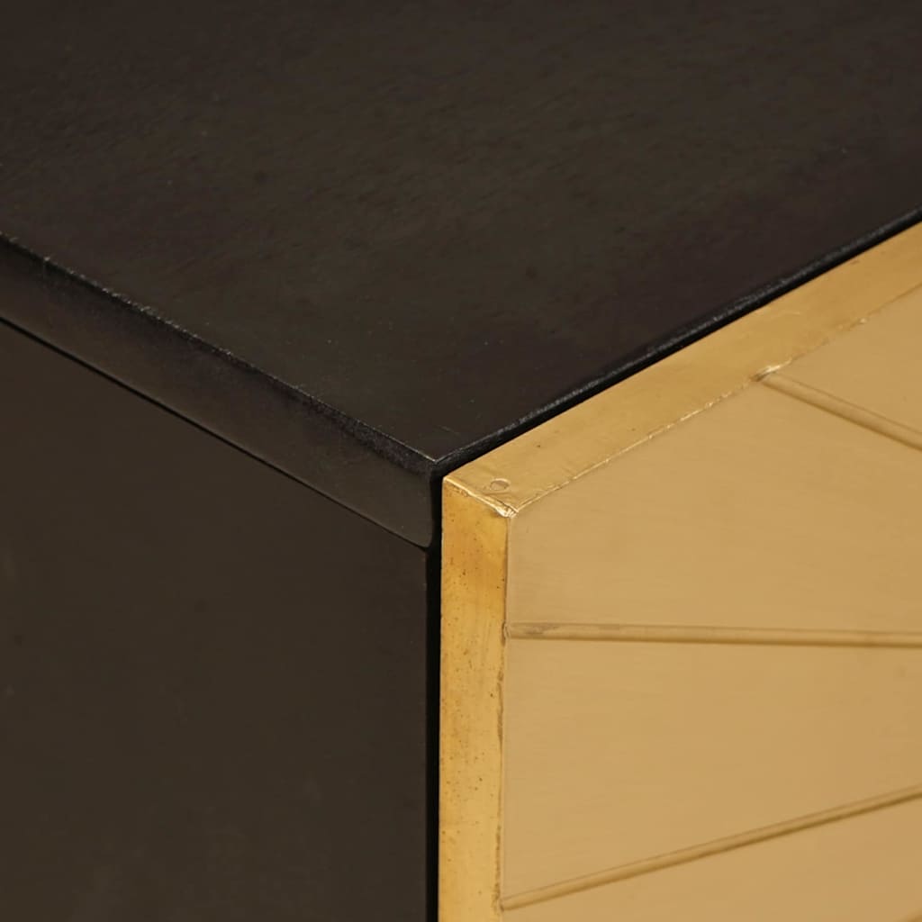 vidaXL TV Cabinet Black and Gold 105 x 33 x 46 cm Engineered Wood 6