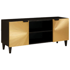 vidaXL TV Cabinet Black and Gold 105 x 33 x 46 cm Engineered Wood 1