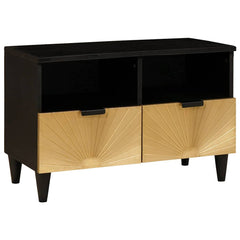 vidaXL TV Cabinet Black and Gold 70 x 33 x 46 cm Engineered Wood 1