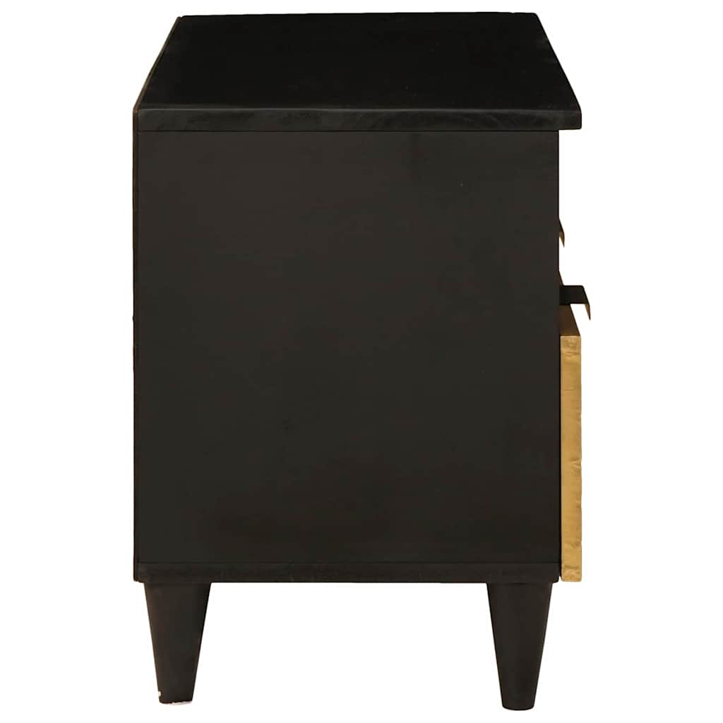 vidaXL TV Cabinet Black and Gold 70 x 33 x 46 cm Engineered Wood 4