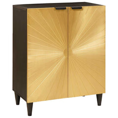 vidaXL Sideboard Black and Gold 60 x 33 x 75 cm Solid Mango Wood 1