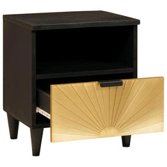 vidaXL Bedside Cabinet Black and Gold 40 x 33 x 46 cm Engineered Wood 2