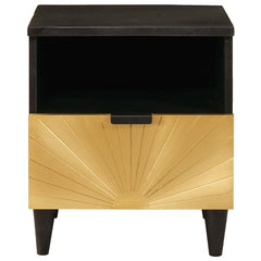 vidaXL Bedside Cabinet Black and Gold 40 x 33 x 46 cm Engineered Wood 3