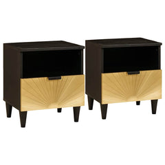 Bedside Cabinet Black and Gold 40 x 33 x 46 cm 2