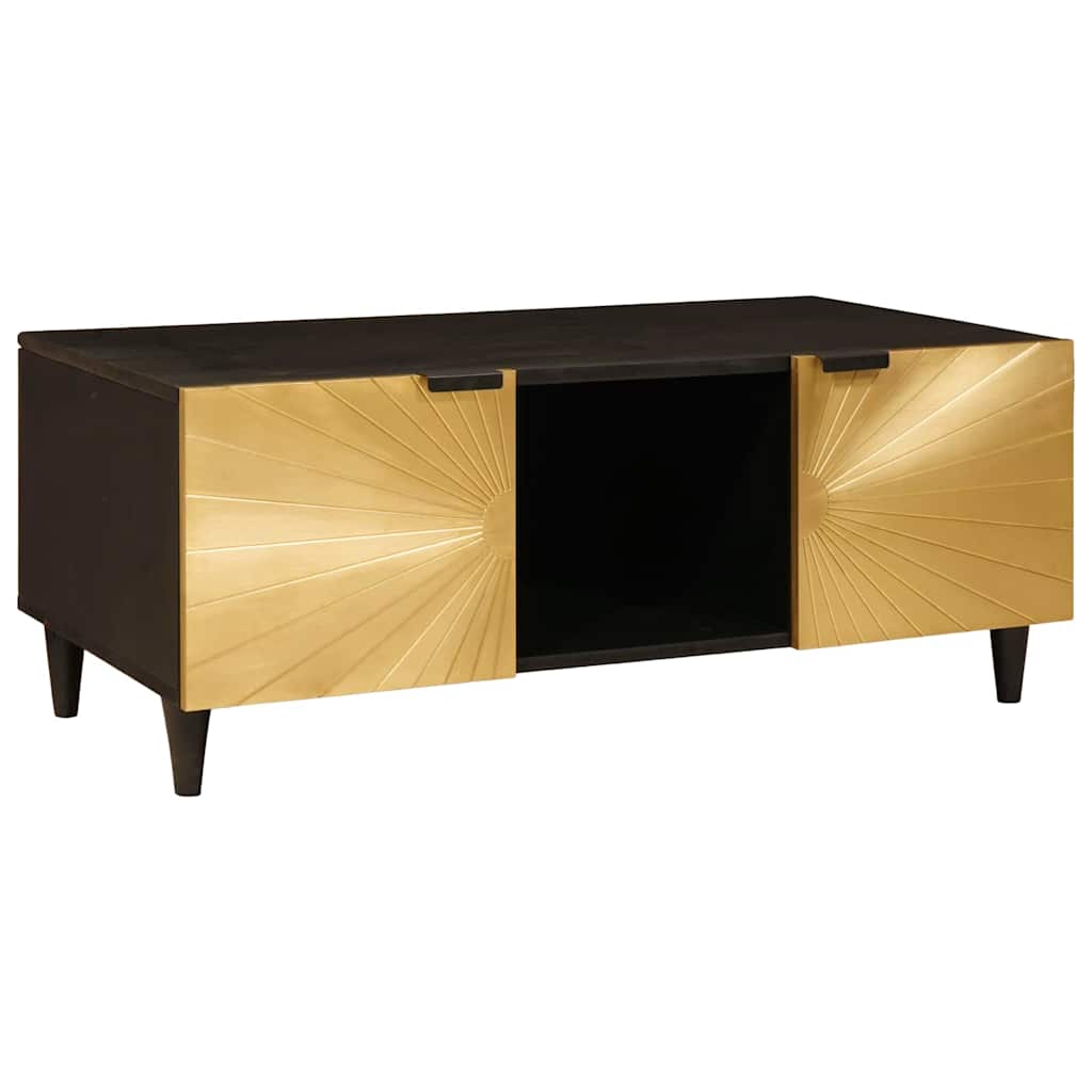 vidaXL Coffee Table Black and Gold 100 x 54 x 40 cm Engineered Wood 1