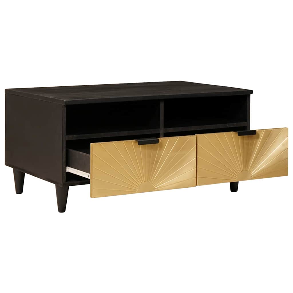 vidaXL Coffee Table Black and Gold 40 x 33 x 46 cm Engineered Wood 2