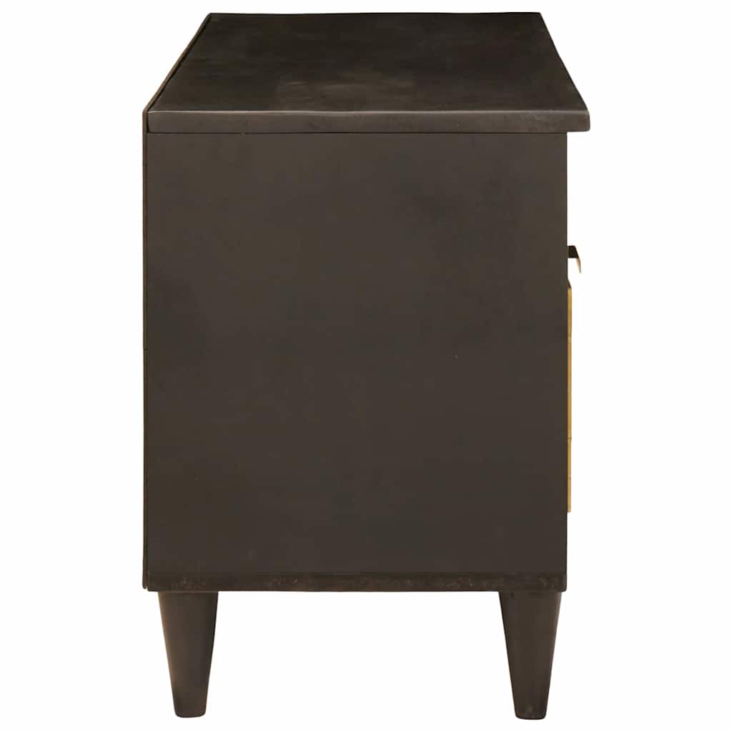 vidaXL TV Cabinet Black and Gold 100 x 33 x 46 cm Engineered Wood 4