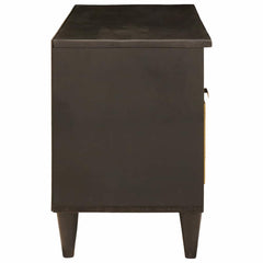 vidaXL TV Cabinet Black and Gold 100 x 33 x 46 cm Engineered Wood 4