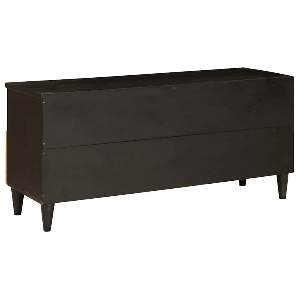 vidaXL TV Cabinet Black and Gold 100 x 33 x 46 cm Engineered Wood 5