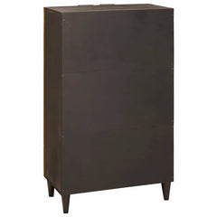 Side Cabinet Black and Gold Engineered Wood, image 5