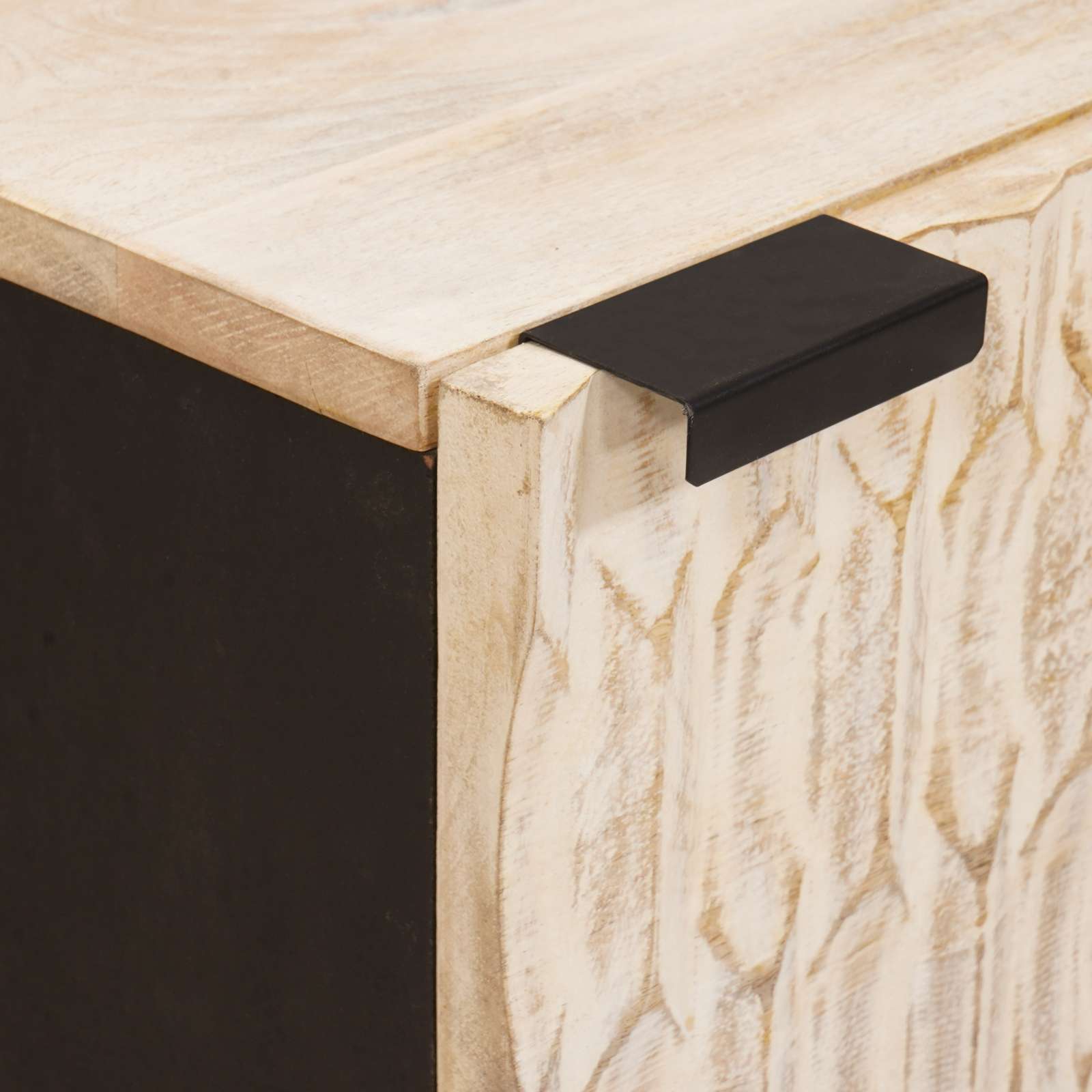 vidaXL Bedside Cabinet White 40 x 33 x 46 cm Solid Mango Wood 6