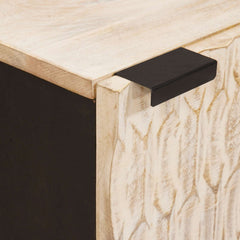 vidaXL Bedside Cabinet White 40 x 33 x 46 cm Solid Mango Wood 6