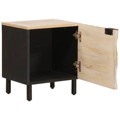 vidaXL Bedside Cabinet White 40 x 33 x 46 cm Solid Mango Wood 2