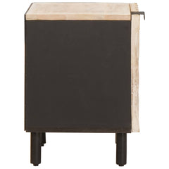 vidaXL Bedside Cabinet White 40 x 33 x 46 cm Solid Mango Wood 4