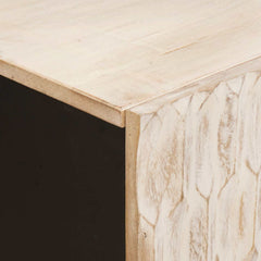vidaXL TV Cabinet White Wash Finish 105 x 33 x 46 cm Solid Mango Wood 6