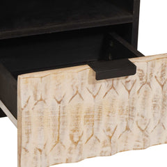 vidaXL TV Cabinet White Wash Finish 70 x 33 x 46 cm Solid Mango Wood 6