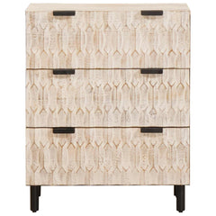 vidaXL Sideboard 60 x 33 x 75 cm Solid Mango Wood White Wash Finish 3