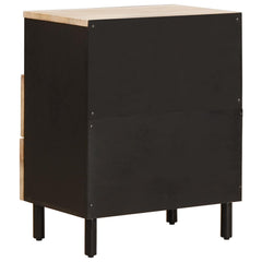 vidaXL Bedside Cabinet White 50 x 33 x 62 cm Solid Mango Wood 5