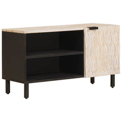 TV Cabinet 80 x 33 x 46 cm Solid Mango Wood White wash finish