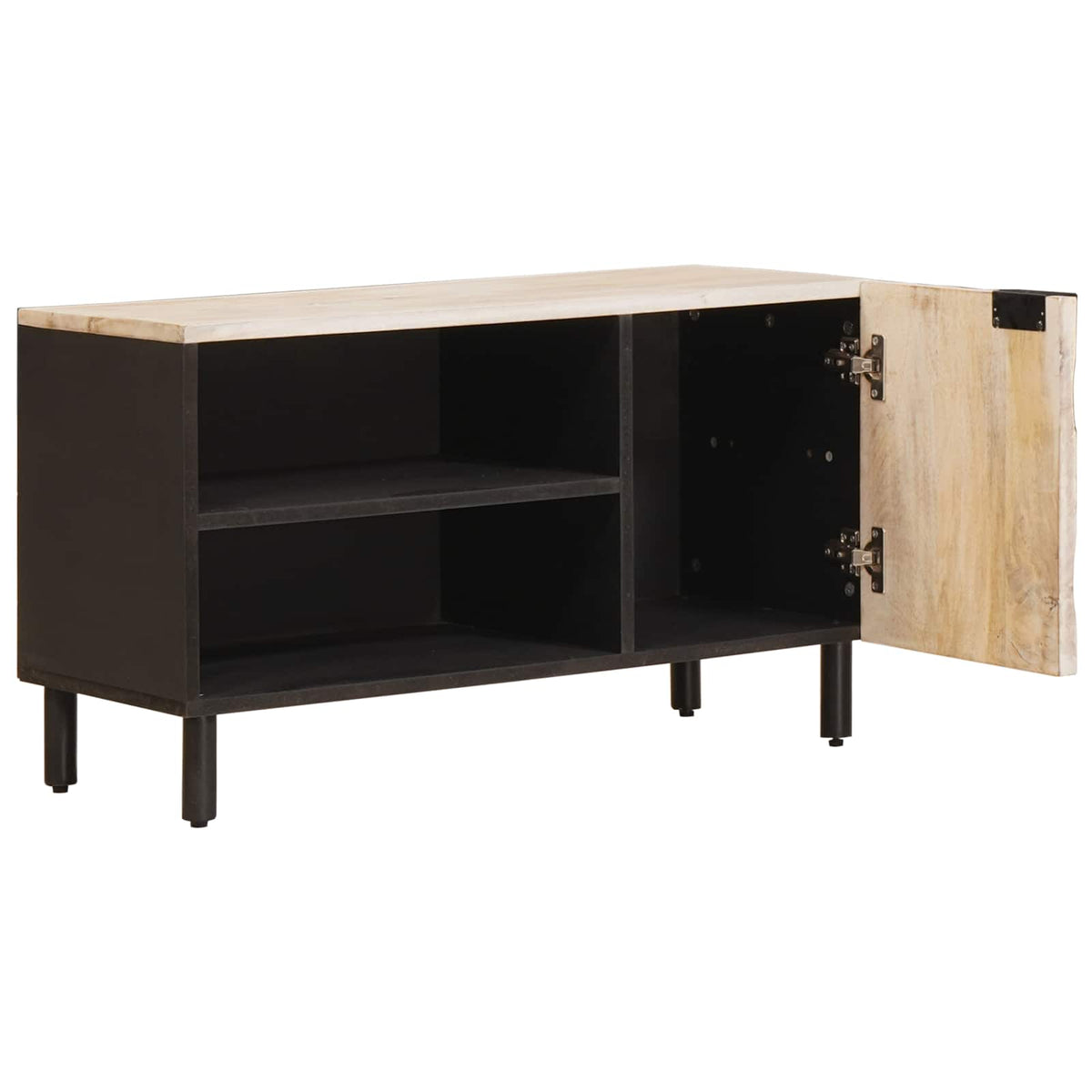TV Cabinet 80 x 33 x 46 cm Solid Mango Wood White wash finish