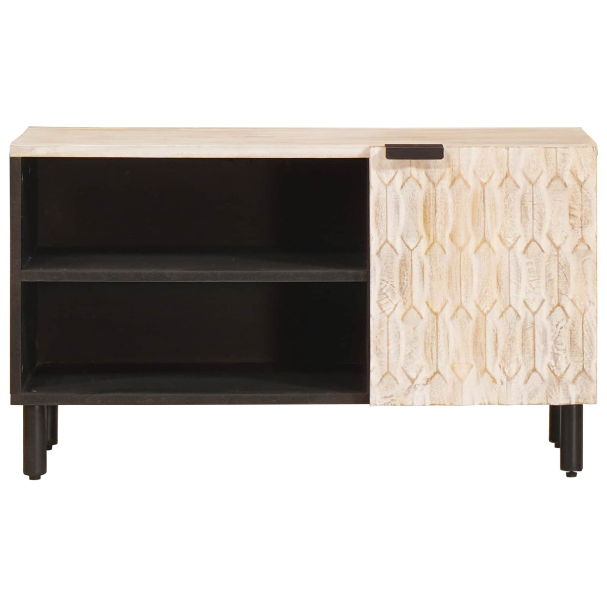 TV Cabinet 80 x 33 x 46 cm Solid Mango Wood White wash finish