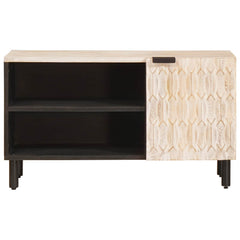 TV Cabinet 80 x 33 x 46 cm Solid Mango Wood White wash finish