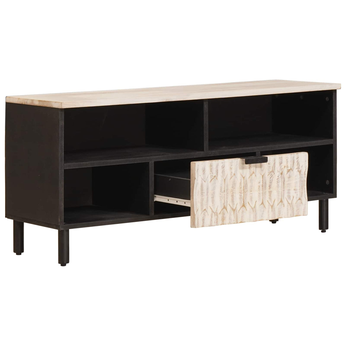 TV Cabinet with Drawer 100 x 33 x 46 cm White wash finish