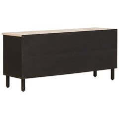 vidaXL TV Cabinet White Wash Finish 100 x 33 x 46 cm Solid Mango Wood 5