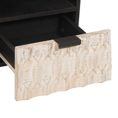 vidaXL TV Cabinet White Wash Finish 100 x 33 x 46 cm Solid Mango Wood 6