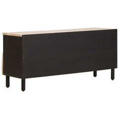 vidaXL TV Cabinet White Wash Finish 100 x 33 x 46 cm Solid Mango Wood 5