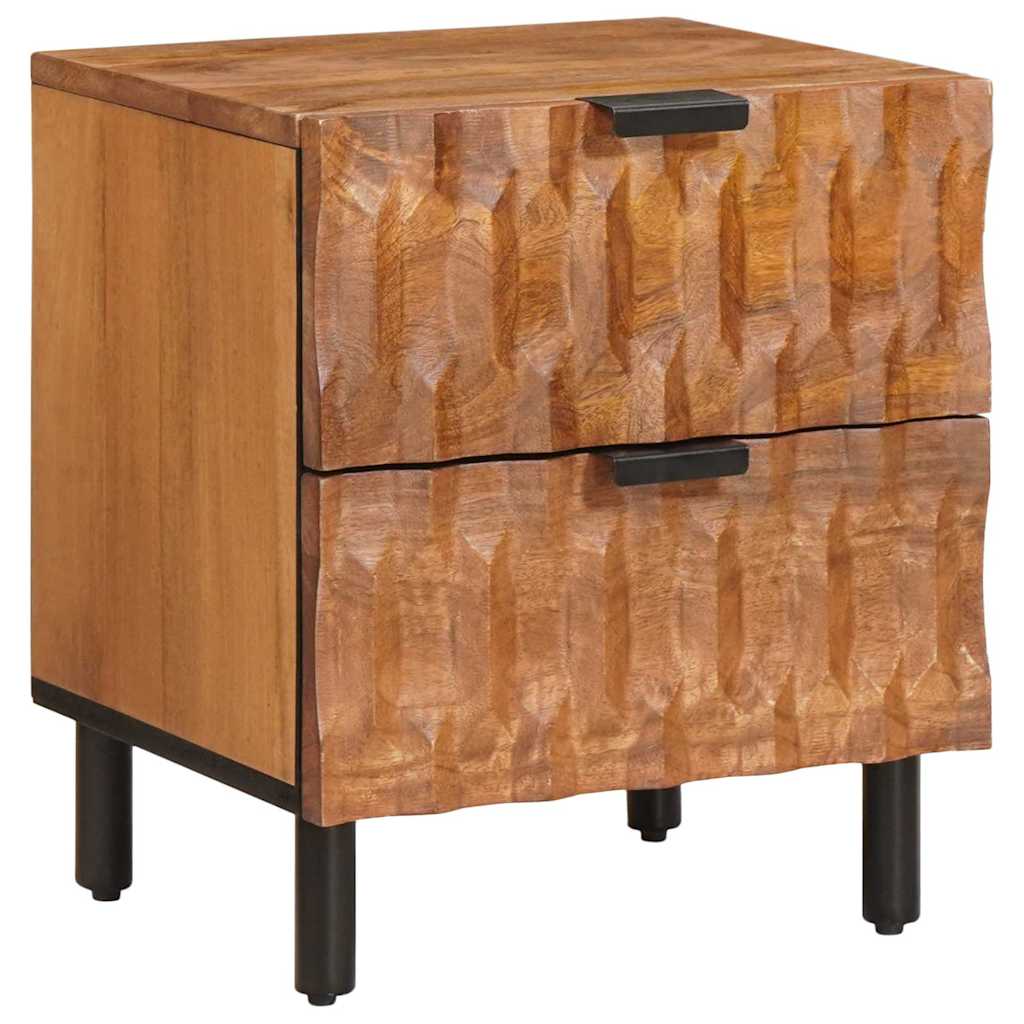 vidaXL Bedside Cabinet 2 pcs Brown 40 x 33 x 46 cm Solid Mango Wood 2
