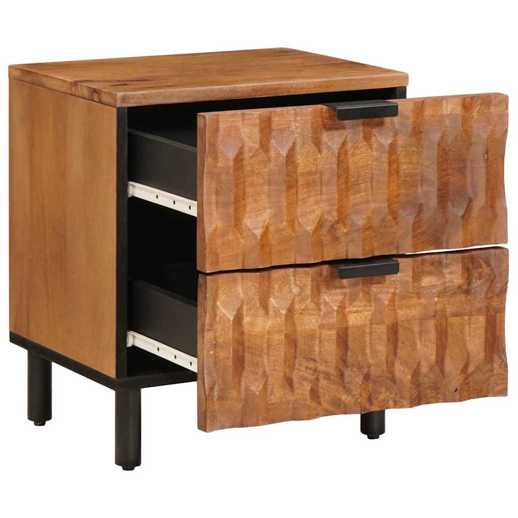 vidaXL Bedside Cabinet 2 pcs Brown 40 x 33 x 46 cm Solid Mango Wood 3