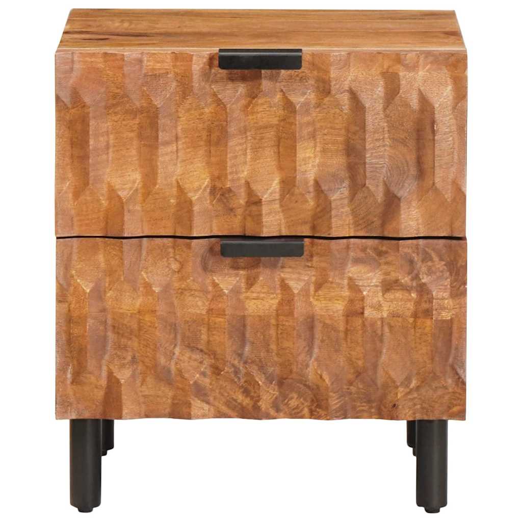 vidaXL Bedside Cabinet 2 pcs Brown 40 x 33 x 46 cm Solid Mango Wood 4