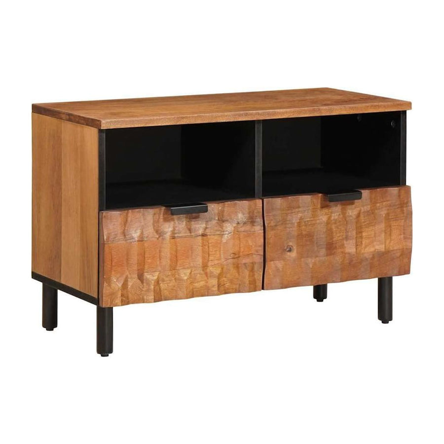 TV Cabinet Acacia Brown Finish Solid Mango Wood