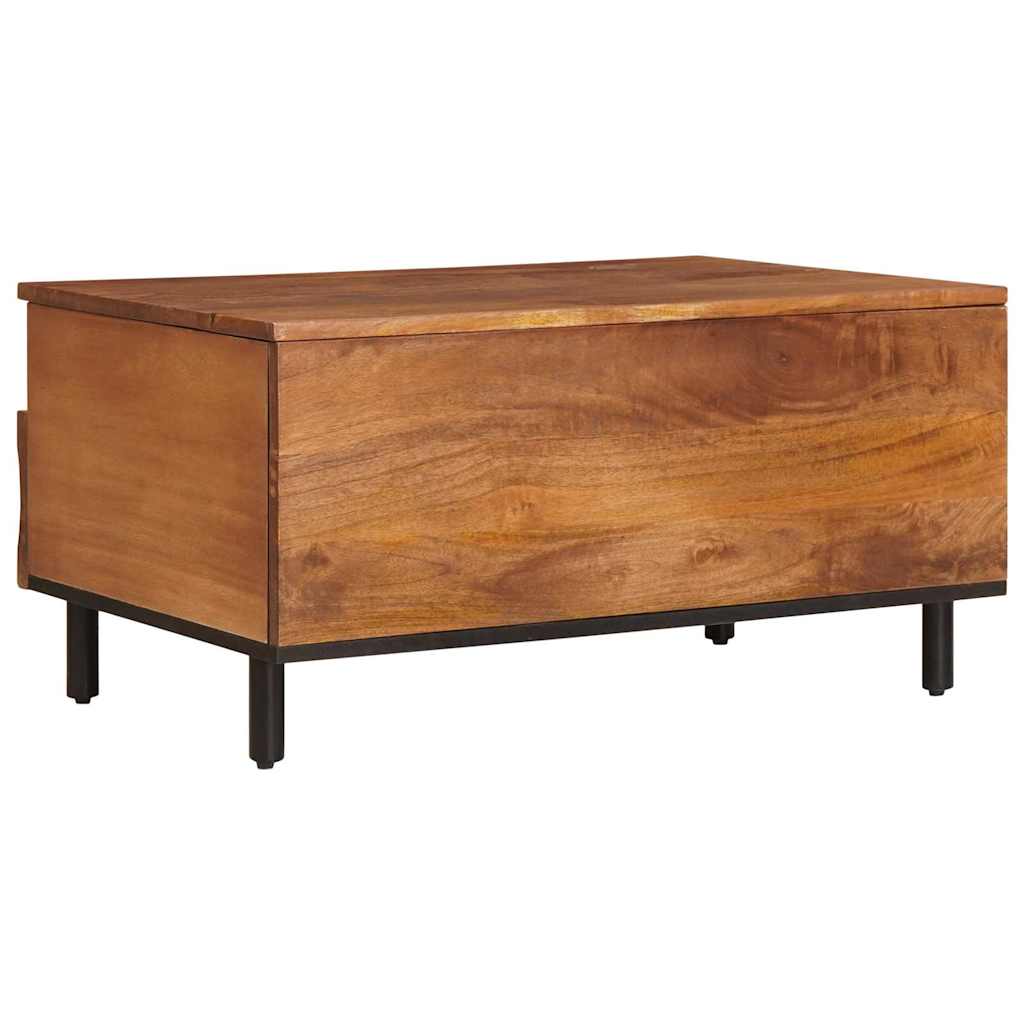 Coffee Table with Drawer White 80 x 54 x 40 cm Solid Mango Wood Acacia brown finish