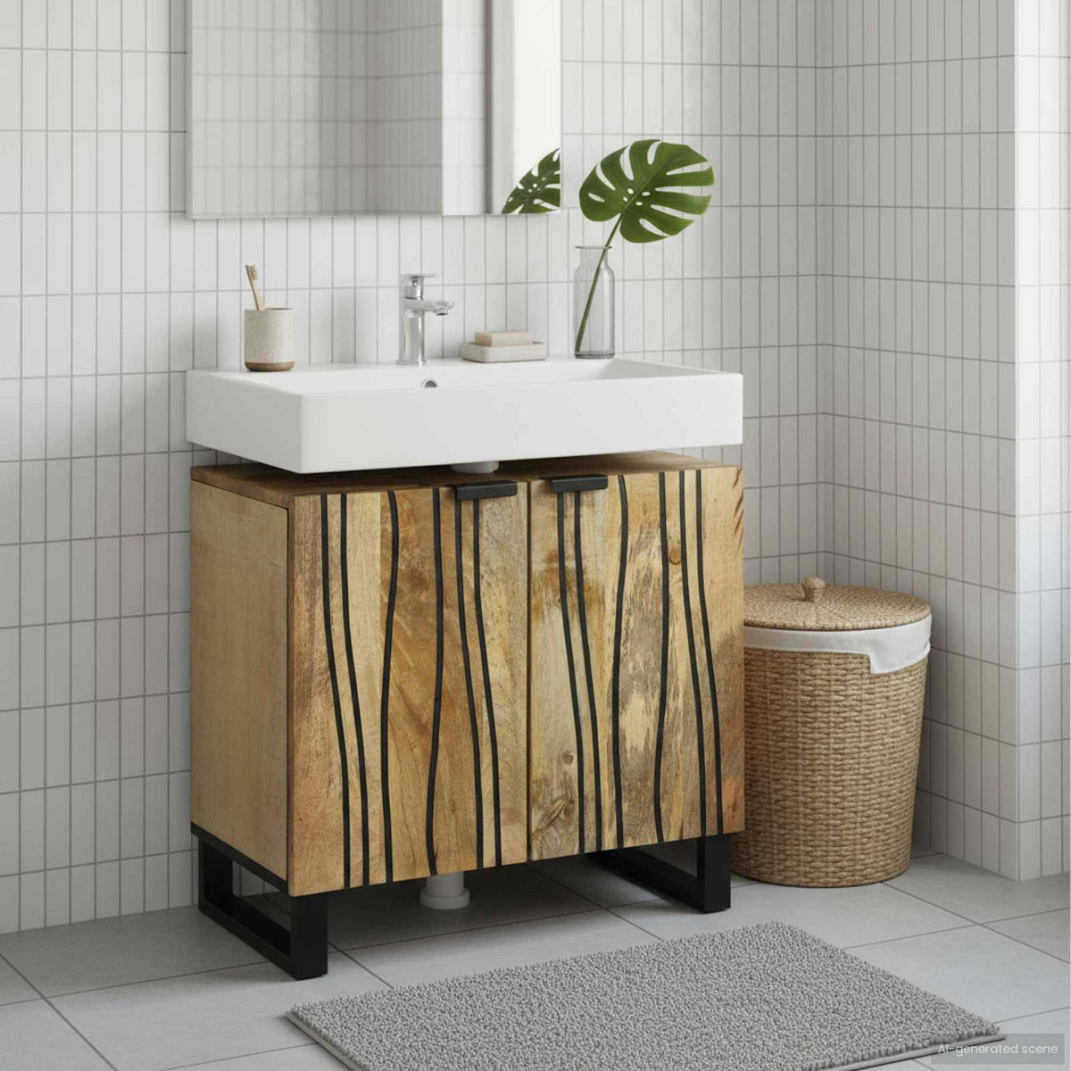 vidaXL Bathroom Sink Cabinet 62 x 33 x 58 cm Engineered Wood