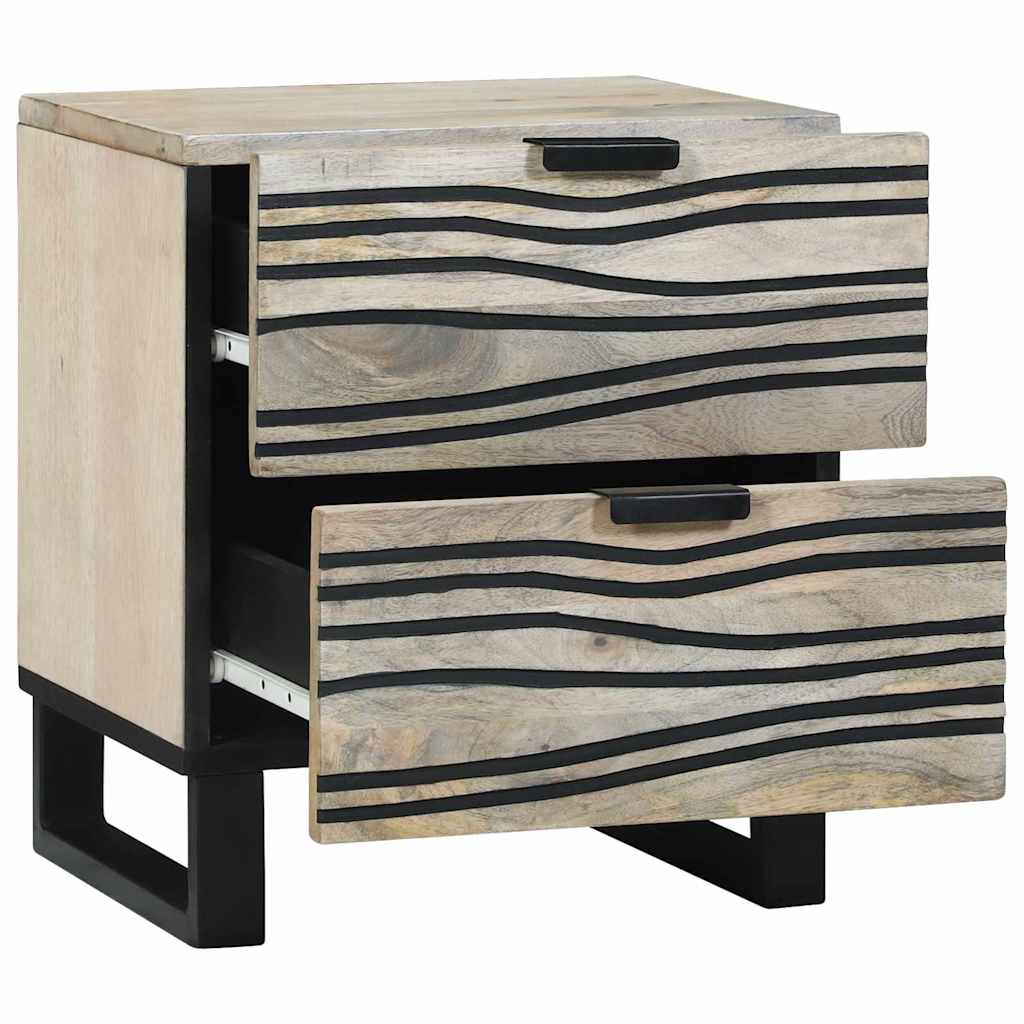 vidaXL Bedside Cabinet 2 pcs White 40 x 33 x 46 cm Engineered Wood 3